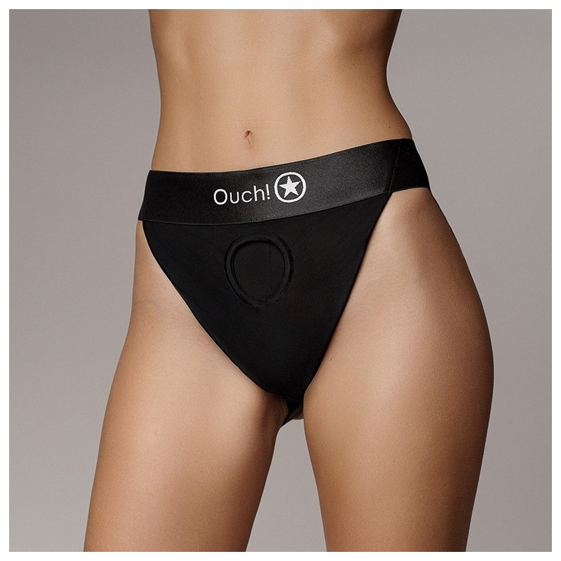 Ouch! Jockstrap vibrant Strap-On Open Back Noir